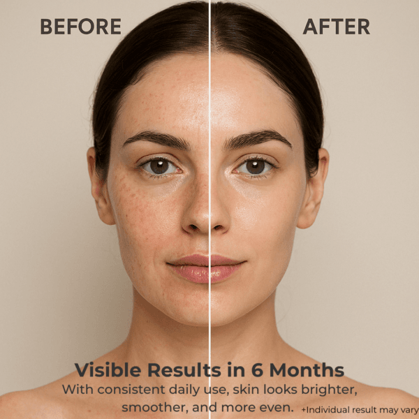 Skin transformation before and after mineral sunscreen