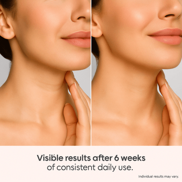 Visible skincare results on jawline and neck